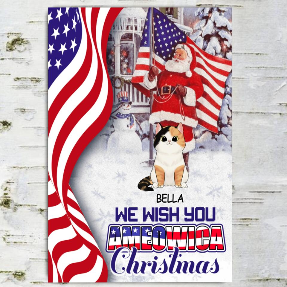 We Wish You Ameowica Christmas Personalized Cat Christmas - Metal Sign