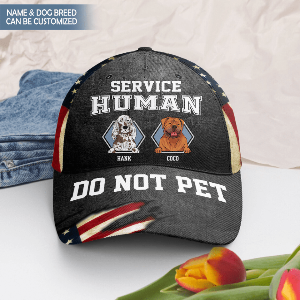 Service Human Do Not Pet - Personalized Classic Cap