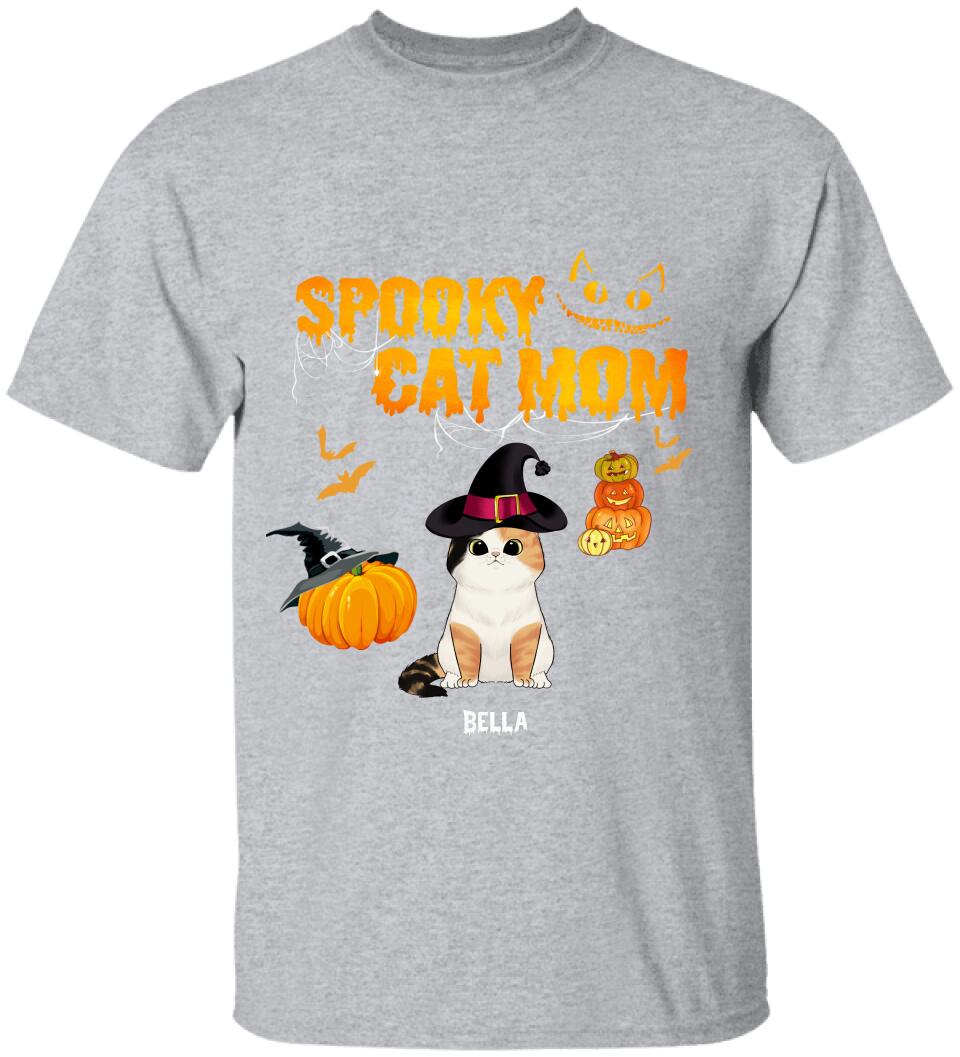 Spooky Cat Mom, Personalized Cat Costume Halloween - T-shirt