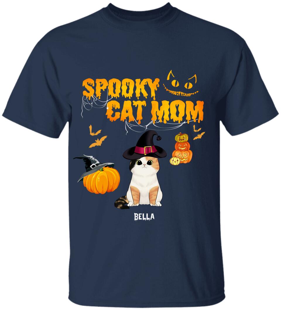 Spooky Cat Mom, Personalized Cat Costume Halloween - T-shirt