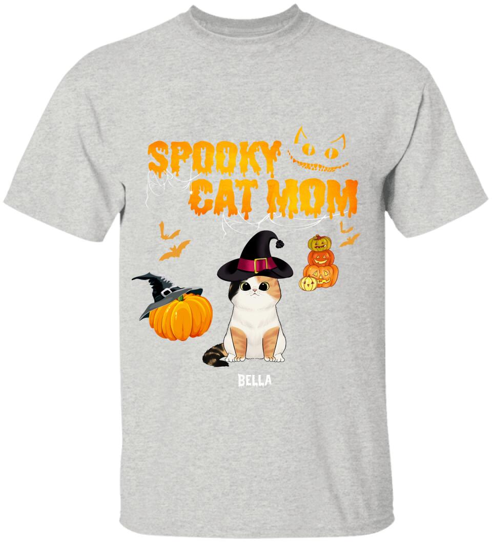 Spooky Cat Mom, Personalized Cat Costume Halloween - T-shirt