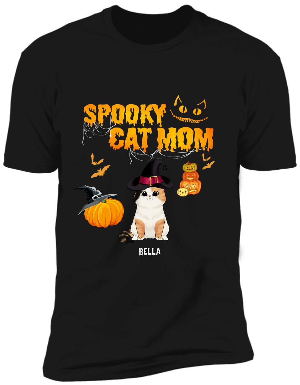 Spooky Cat Mom, Personalized Cat Costume Halloween - T-shirt