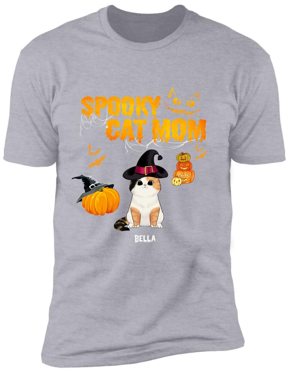 Spooky Cat Mom, Personalized Cat Costume Halloween - T-shirt