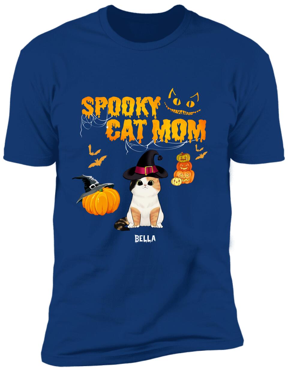 Spooky Cat Mom, Personalized Cat Costume Halloween - T-shirt