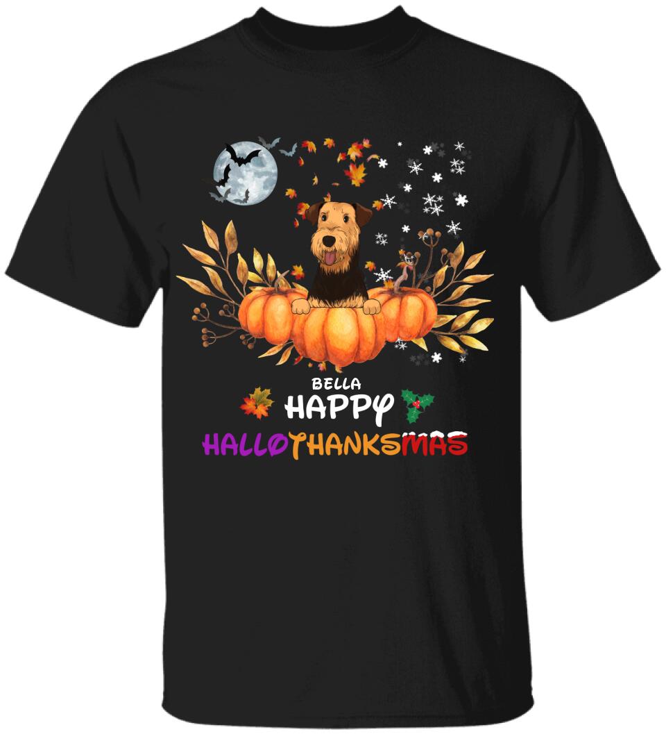 Happy HalloThanksMas, Personalized T-Shirt For Dog Lovers