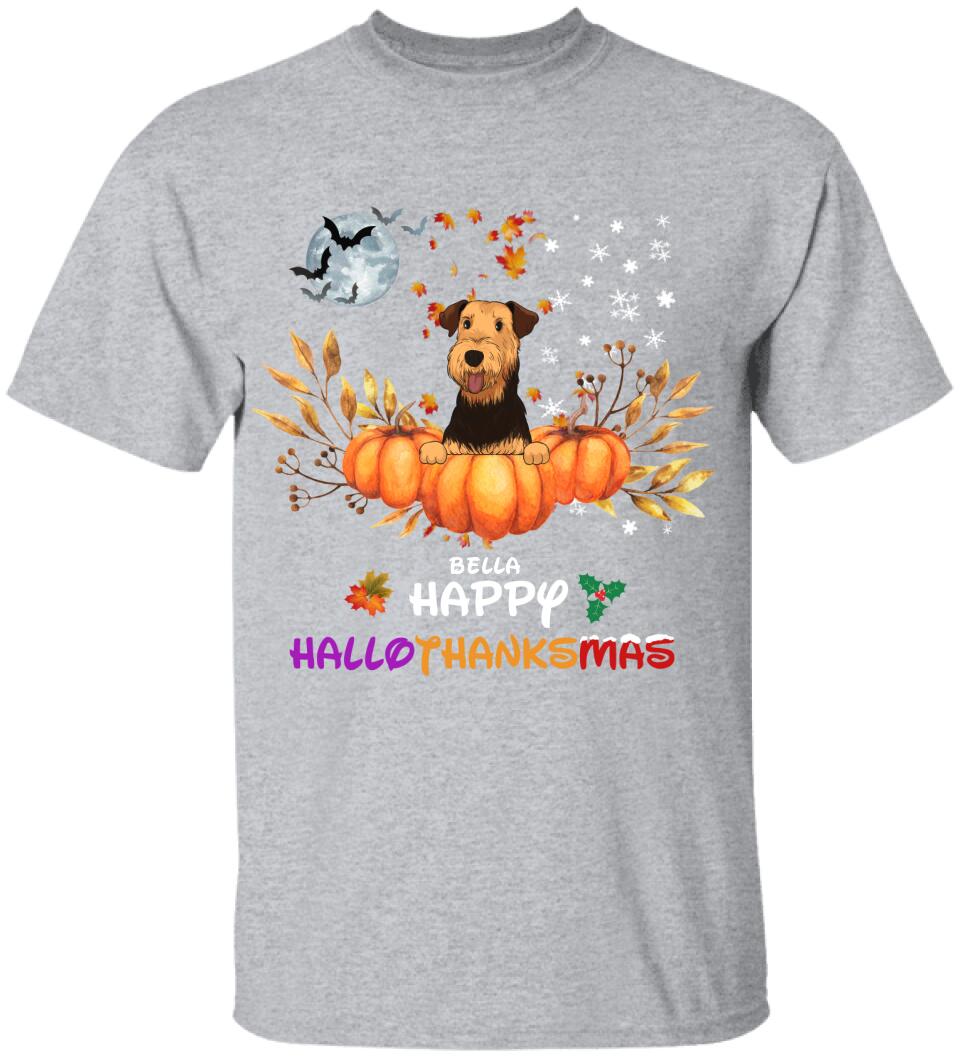 Happy HalloThanksMas, Personalized T-Shirt For Dog Lovers