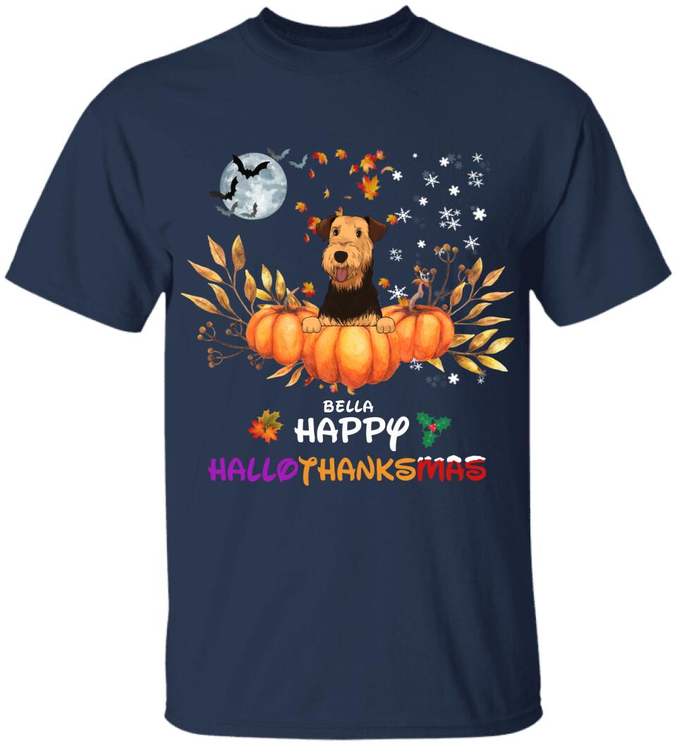 Happy HalloThanksMas, Personalized T-Shirt For Dog Lovers