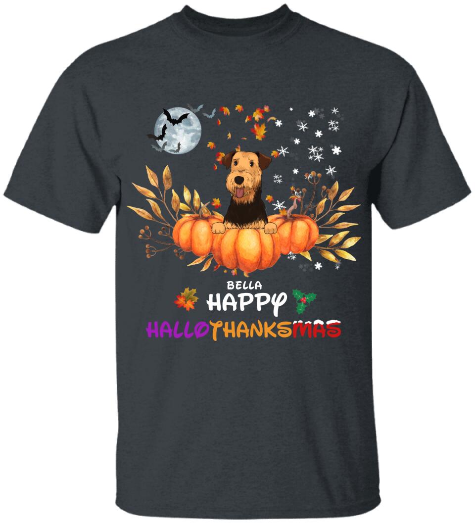 Happy HalloThanksMas, Personalized T-Shirt For Dog Lovers