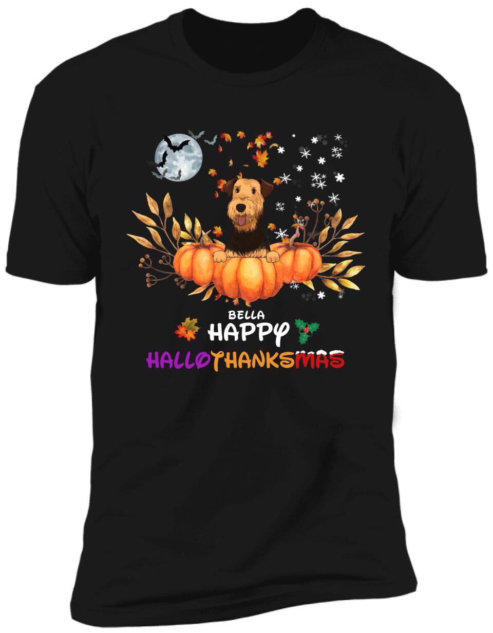 Happy HalloThanksMas, Personalized T-Shirt For Dog Lovers