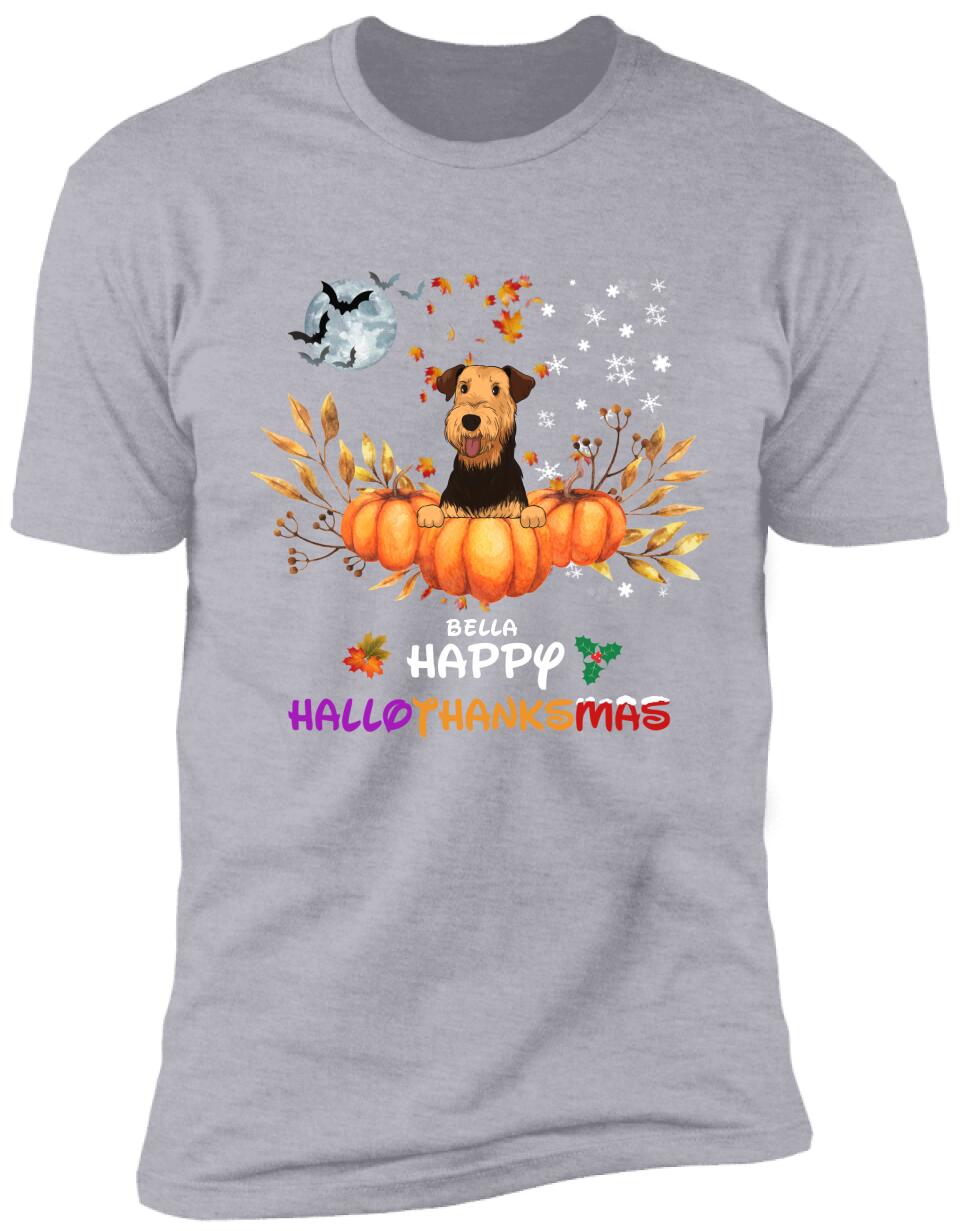 Happy HalloThanksMas, Personalized T-Shirt For Dog Lovers