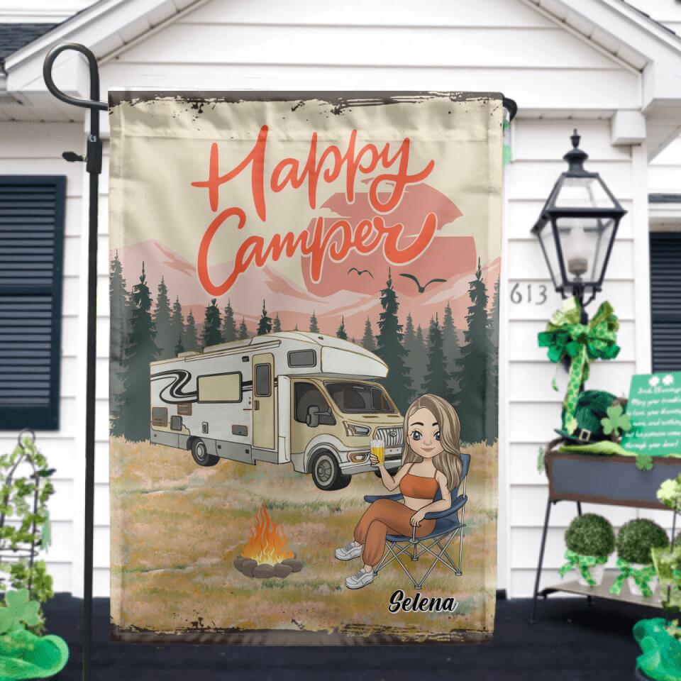 Happy Camper - Personalized Garden Flag