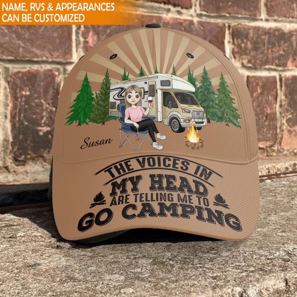 The Voices In My Head Are Telling Me To Go Camping - Personalized Classic Cap