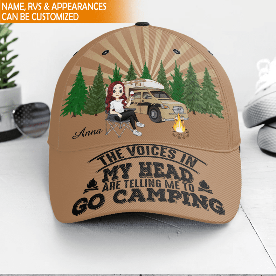 The Voices In My Head Are Telling Me To Go Camping - Personalized Classic Cap