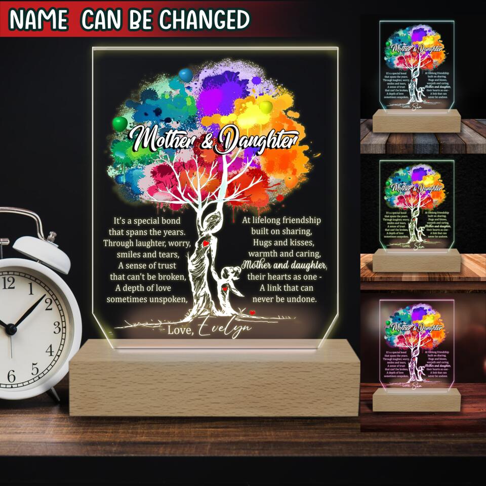 Mother & Daughter It's A Special Bond That Spans The Years.  - Personalized Acrylic Night Light