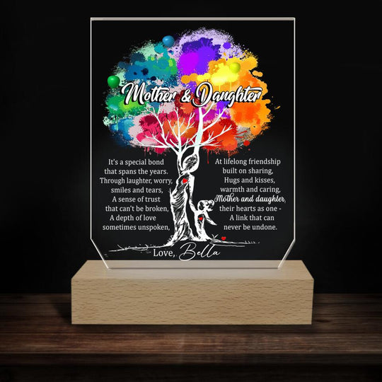 Mother & Daughter It's A Special Bond That Spans The Years.  - Personalized Acrylic Night Light