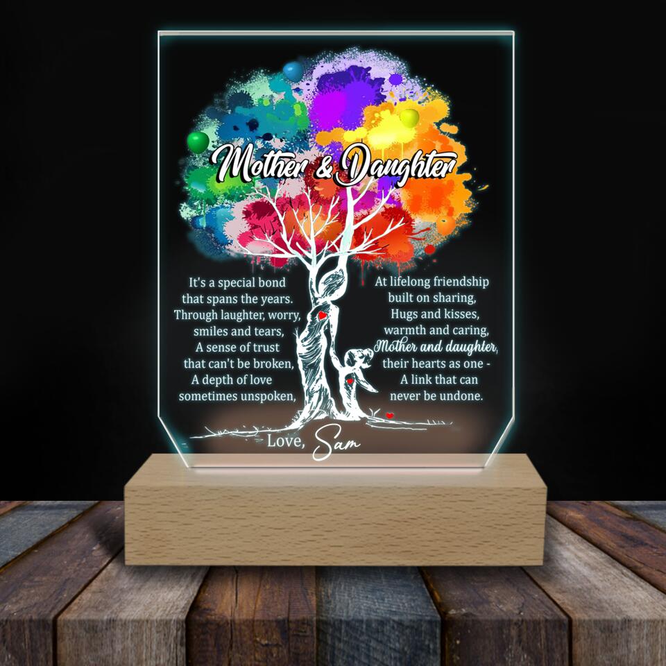 Mother & Daughter It's A Special Bond That Spans The Years.  - Personalized Acrylic Night Light