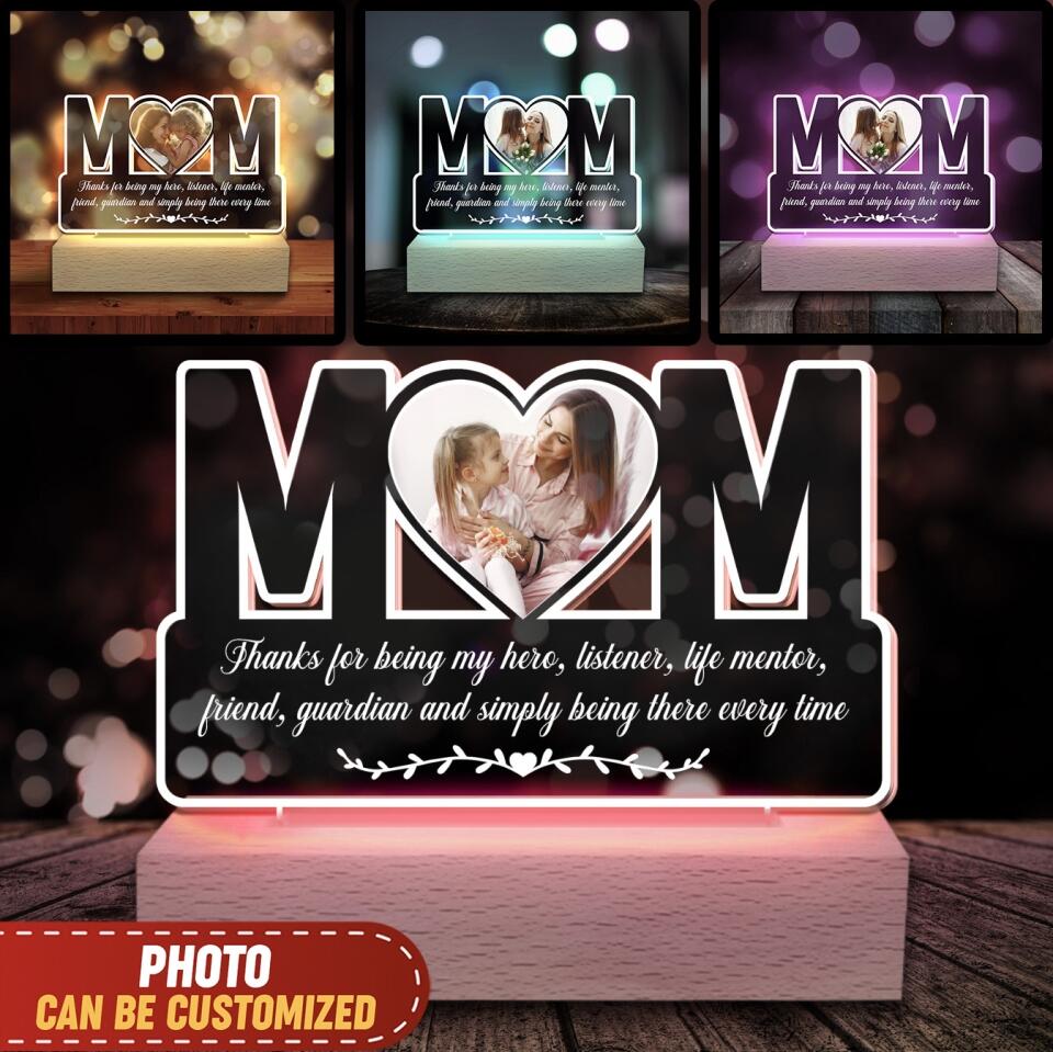 Thanks For Being My Hero, Listener, Life Mentor - Personalized Acrylic Night Light