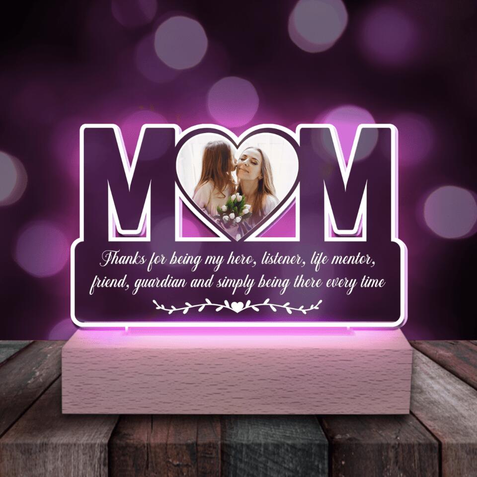 Thanks For Being My Hero, Listener, Life Mentor - Personalized Acrylic Night Light