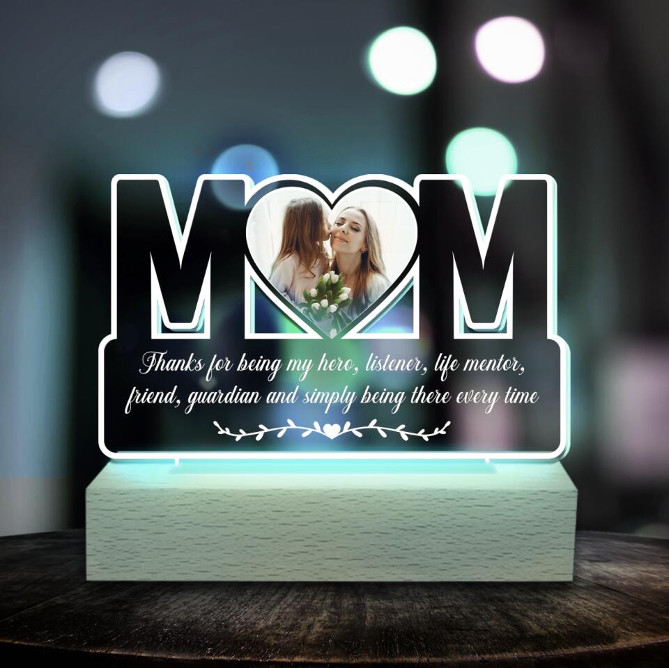 Thanks For Being My Hero, Listener, Life Mentor - Personalized Acrylic Night Light
