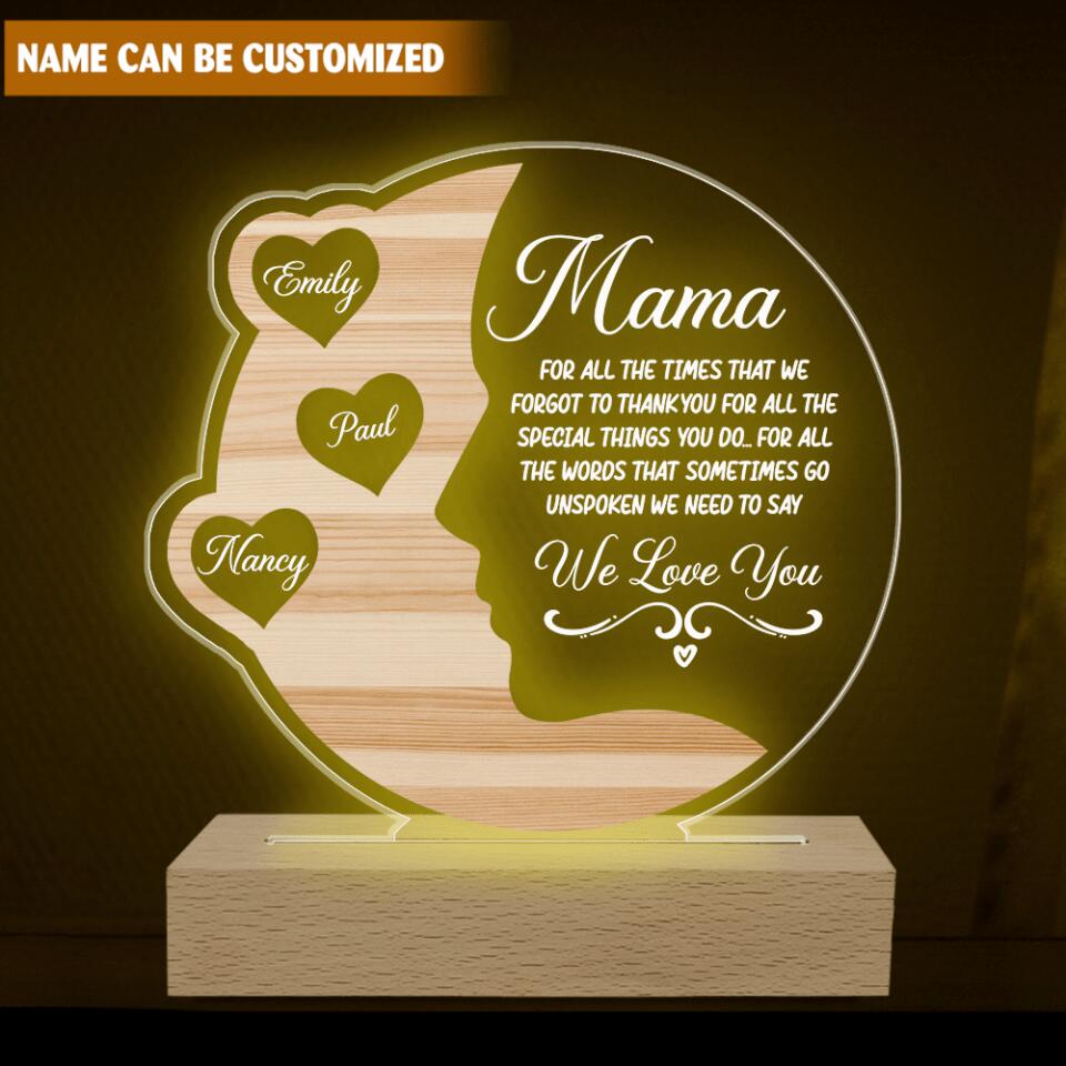 For All The Times That We Forgot To Thank You - Personalized Acrylic Lamp