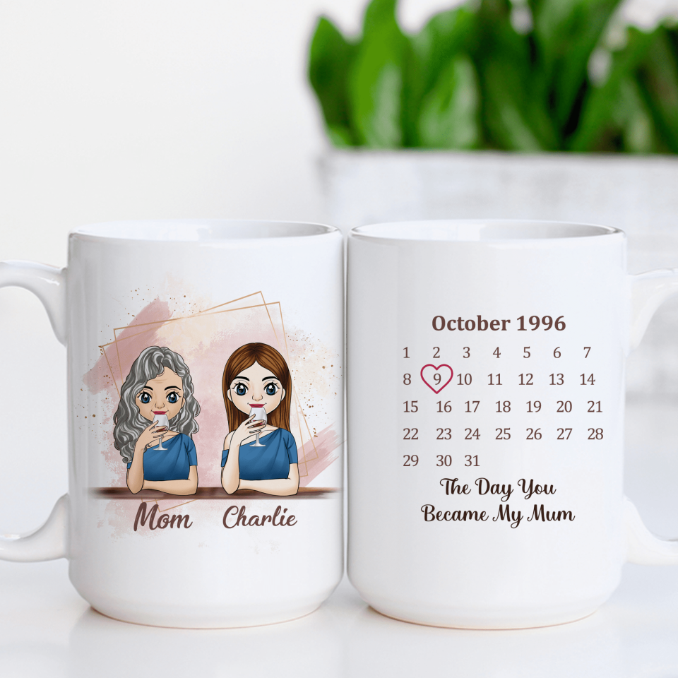 The Day You Became My Mum - Personalized Mug