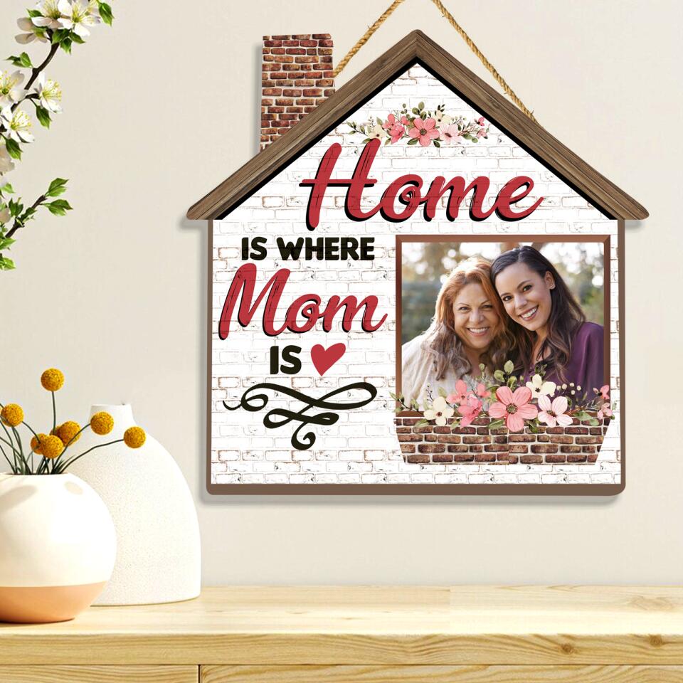 Home Is Where Mom Is - Personalized Door Sign