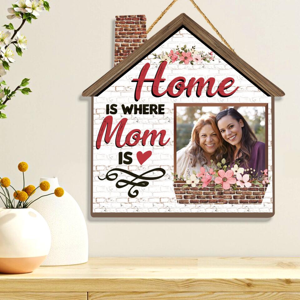 Home Is Where Mom Is - Personalized Door Sign