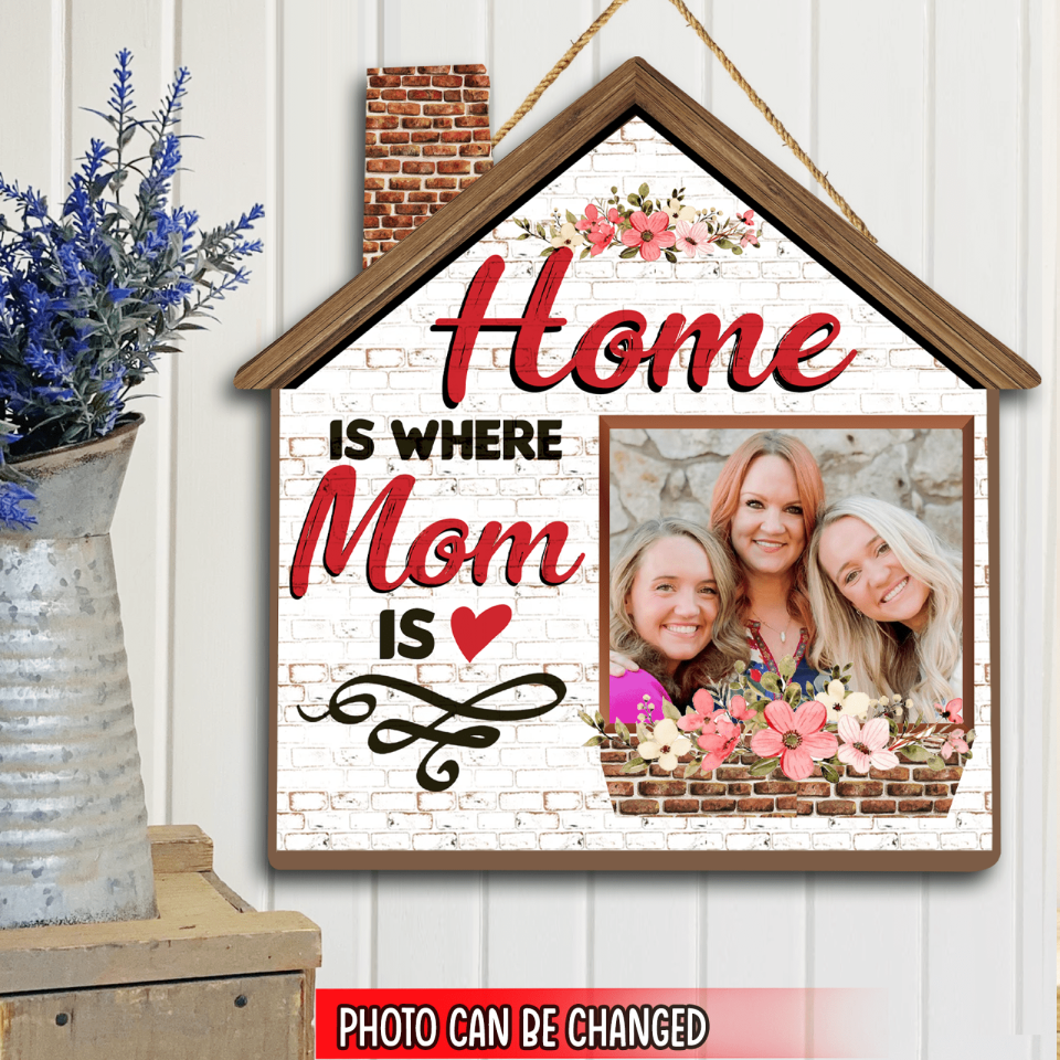 Home Is Where Mom Is - Personalized Door Sign