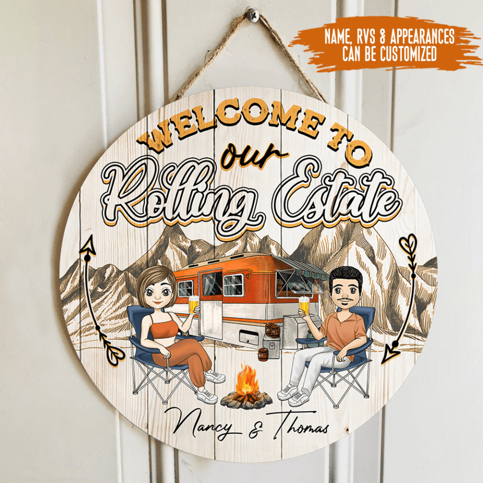 Welcome To Our Rolling Estate 2- Personalized Doorsign