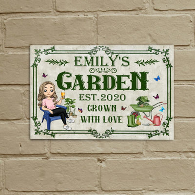 Garden Grown With Love - Personalized Metal Sign