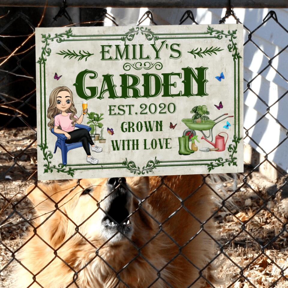 Garden Grown With Love - Personalized Metal Sign