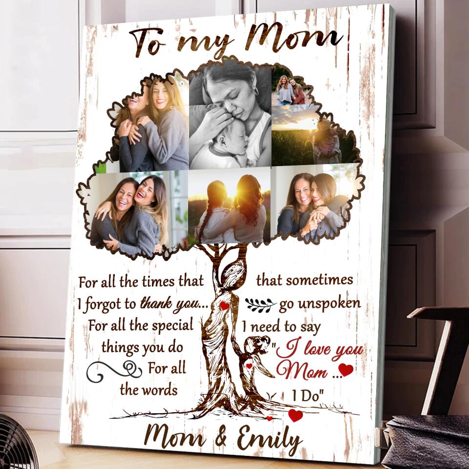 To My Mom - Personalized Canvas Wall Art