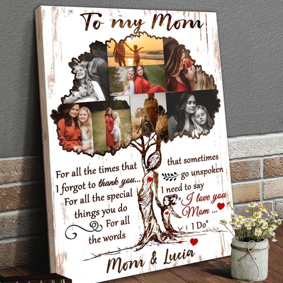 To My Mom - Personalized Canvas Wall Art