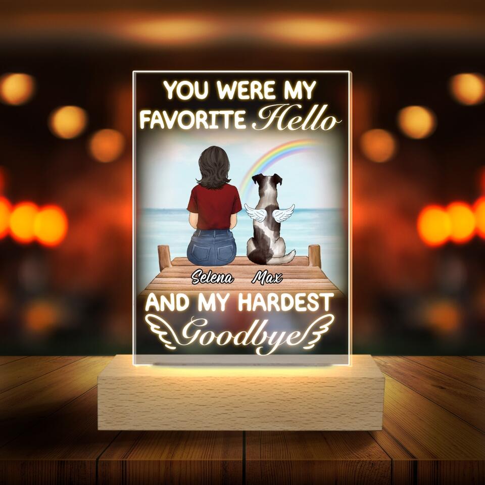 You Were My Favorite Hello And My Hardest Goodbye - Personalized Acryclic Lamp