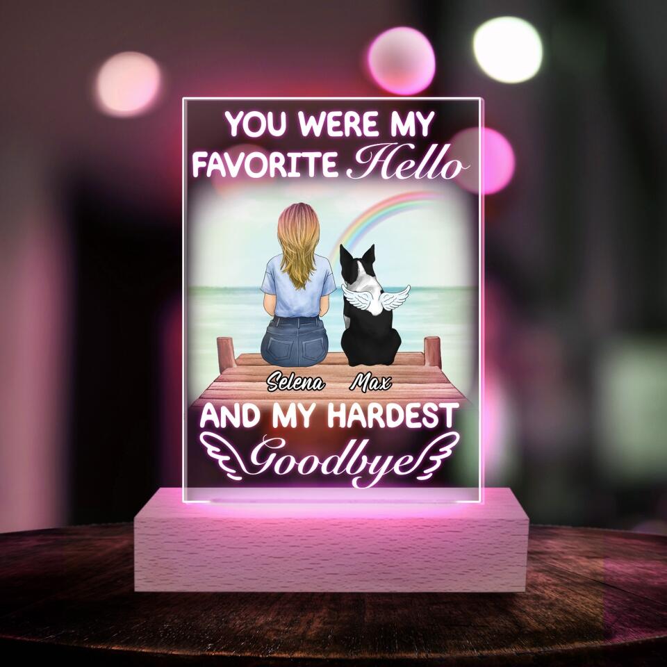 You Were My Favorite Hello And My Hardest Goodbye - Personalized Acryclic Lamp