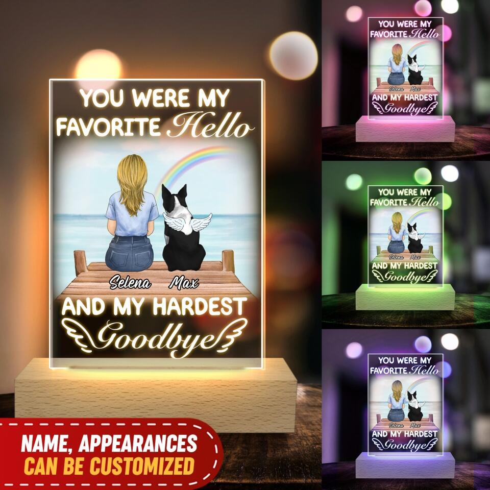 You Were My Favorite Hello And My Hardest Goodbye - Personalized Acryclic Lamp