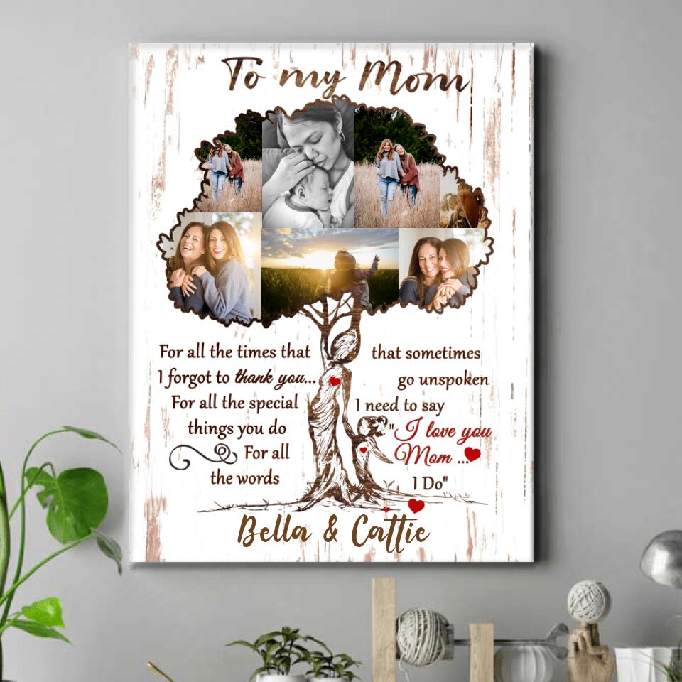 To My Mom - Personalized Canvas Wall Art