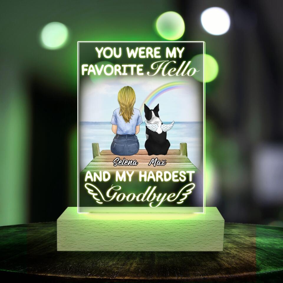 You Were My Favorite Hello And My Hardest Goodbye - Personalized Acryclic Lamp