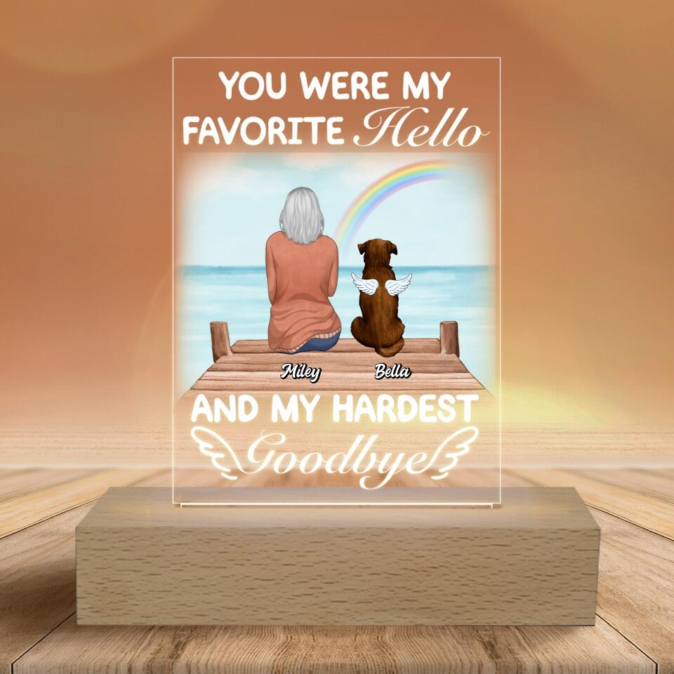 You Were My Favorite Hello And My Hardest Goodbye - Personalized Acryclic Lamp