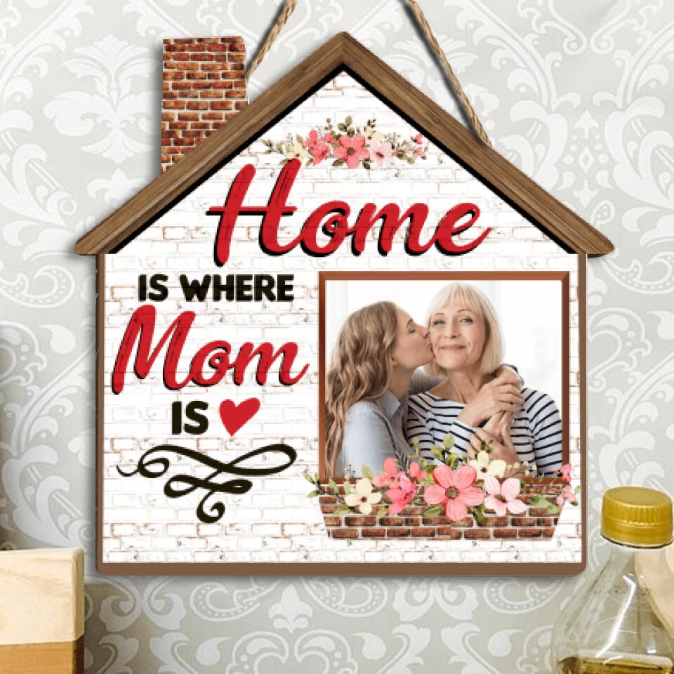 Home Is Where Mom Is - Personalized Door Sign