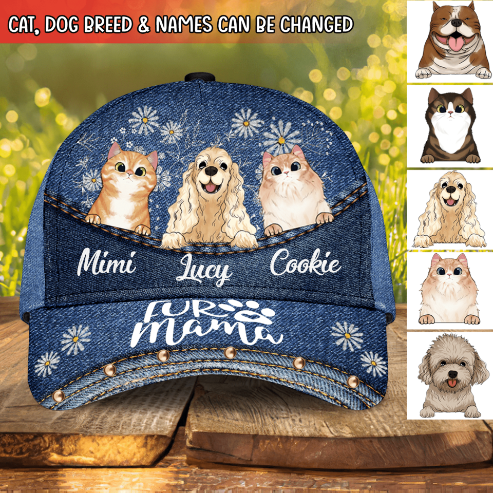 Fur Mama, Personalized Classic Cap, Gift For Pet Lovers