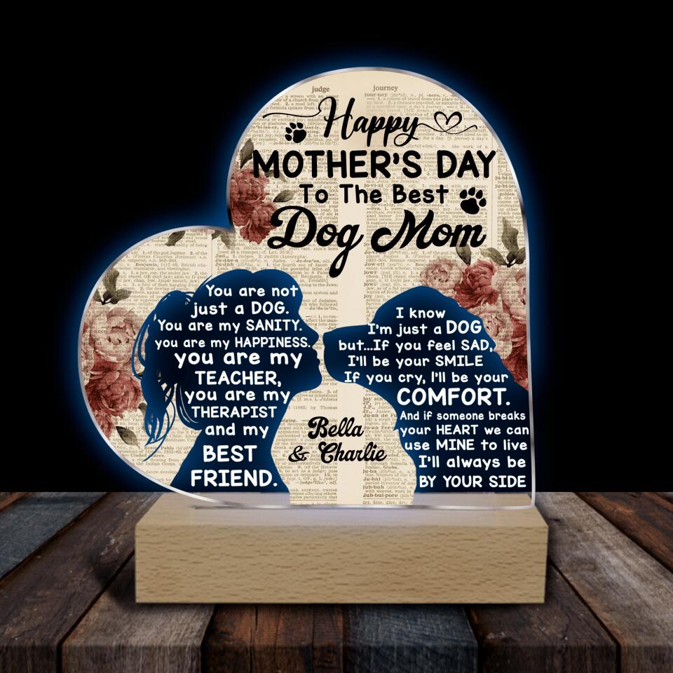 Happy Mother’s Day To The Best Dog Mom - Personalized Acrylic Lamp