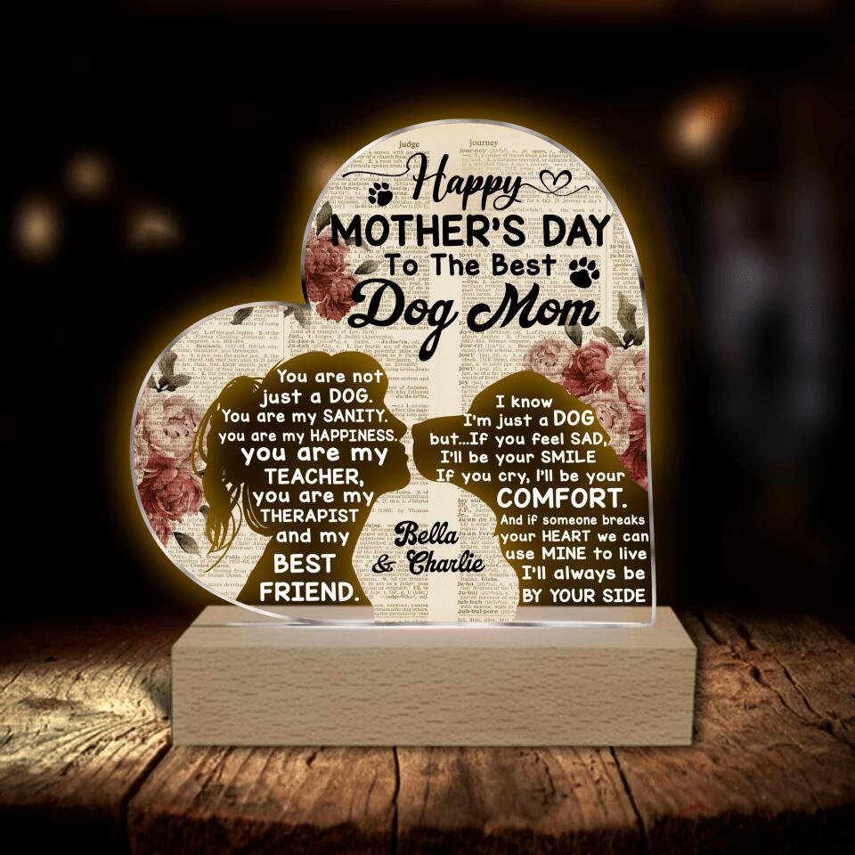 Happy Mother’s Day To The Best Dog Mom - Personalized Acrylic Lamp