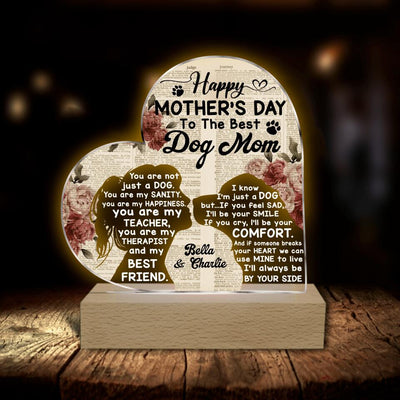 Happy Mother’s Day To The Best Dog Mom - Personalized Acrylic Lamp
