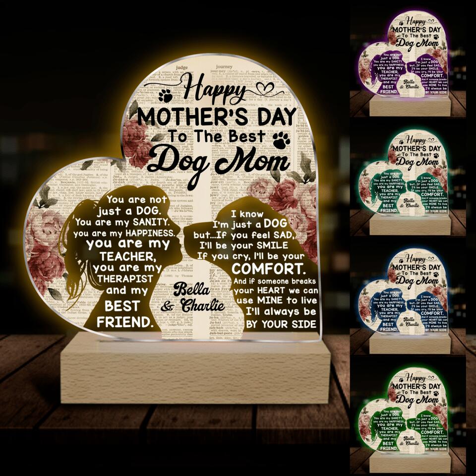 Happy Mother’s Day To The Best Dog Mom - Personalized Acrylic Lamp