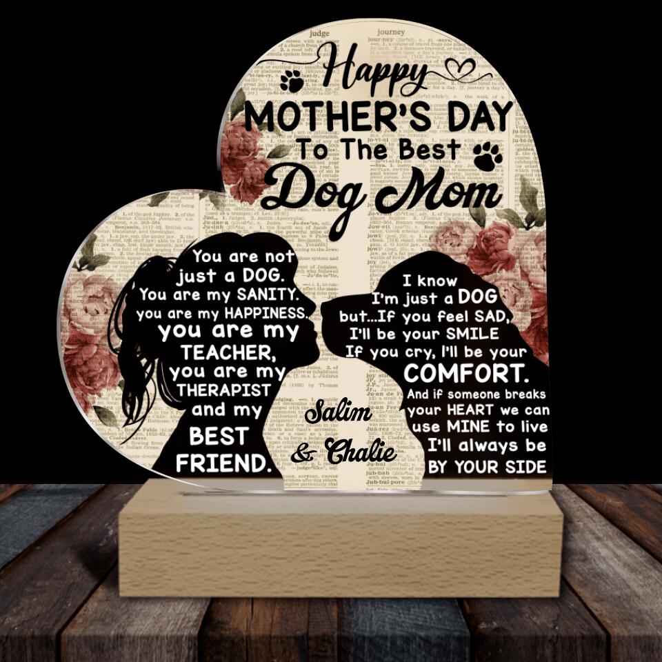 Happy Mother’s Day To The Best Dog Mom - Personalized Acrylic Lamp