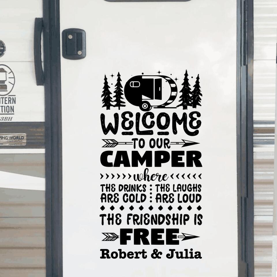 Welcome To Our Camper - Personalized Decal