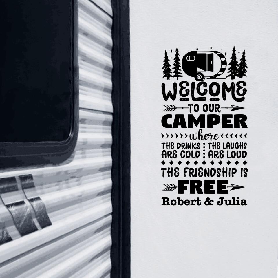 Welcome To Our Camper - Personalized Decal