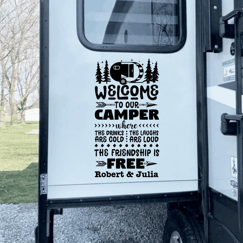 Welcome To Our Camper - Personalized Decal