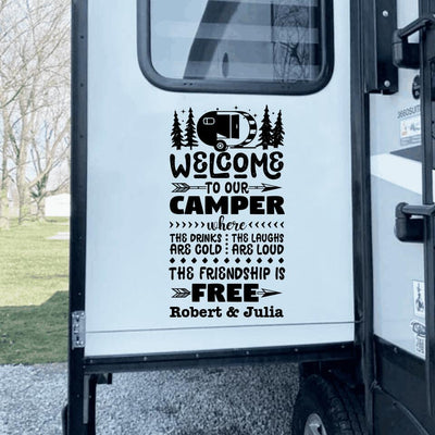 Welcome To Our Camper - Personalized Decal